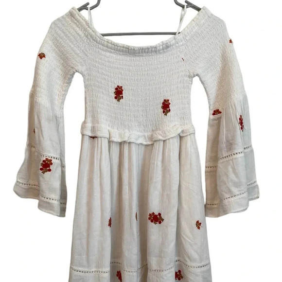 Free People Counting Daisies Embroidered Off-the-Shoulder Smock Dress - Picture 7 of 9